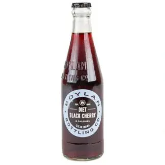 Glass bottle of diet black cherry soda