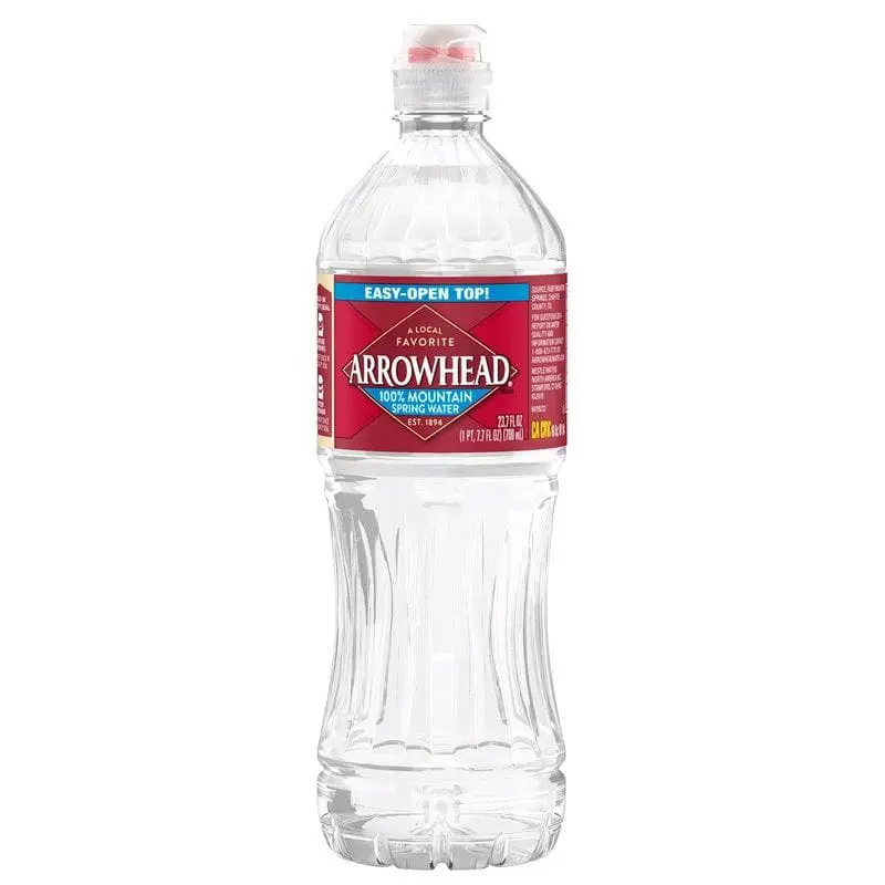 20-ounce Arrowhead spring water bottle