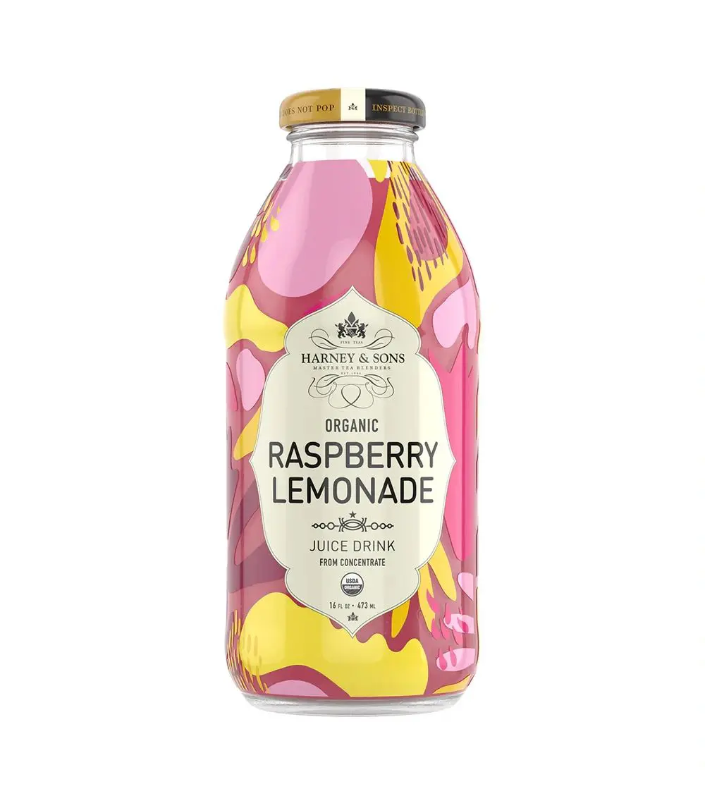 Organic raspberry lemonade bottle design