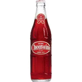 Cheerwine glass bottle with red soda