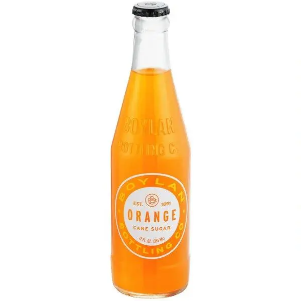 Orange soda in a glass bottle