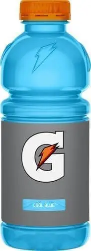 Hydrating blue beverage with logo