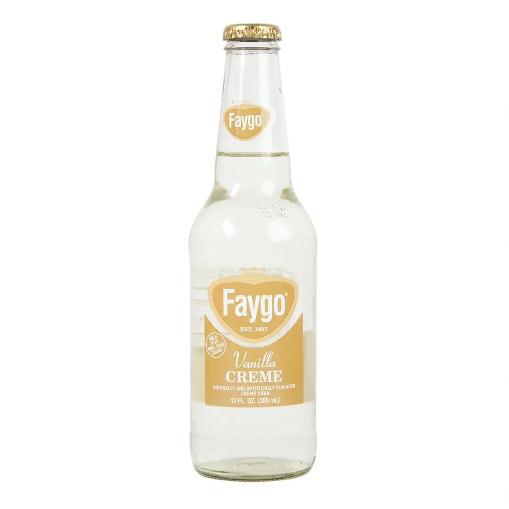 Glass bottle of Faygo Vanilla Creme