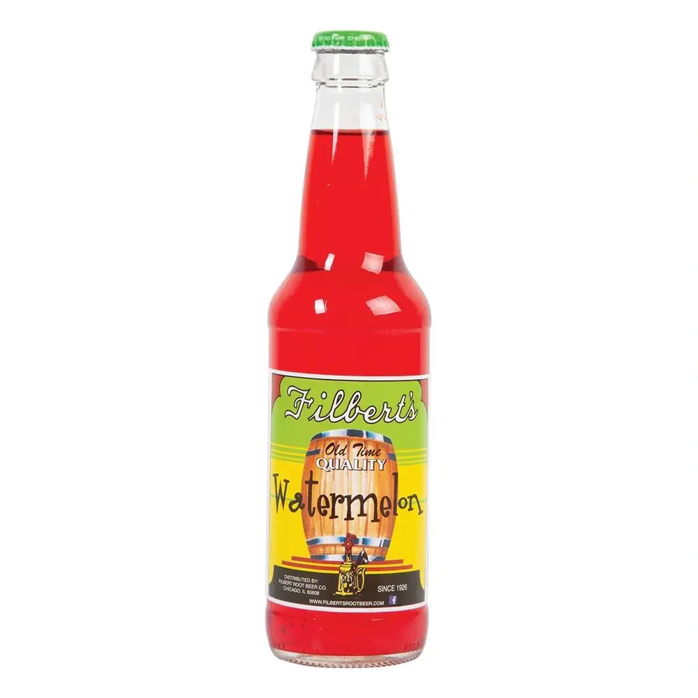 Filbert's watermelon soda on white background