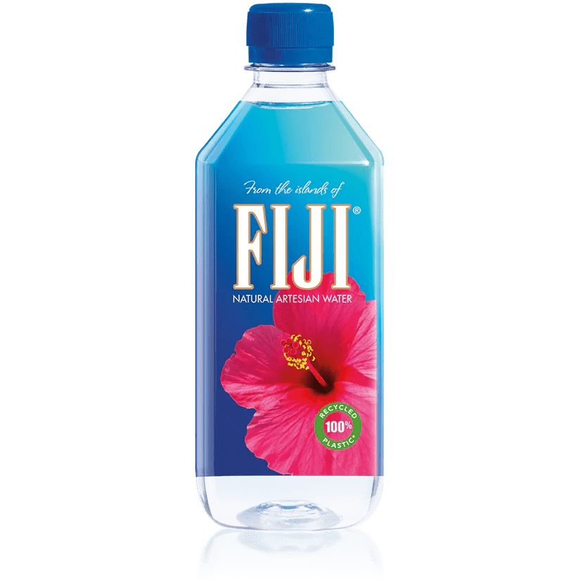 Artesian water bottle against black background