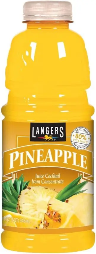 Yellow bottle of pineapple juice