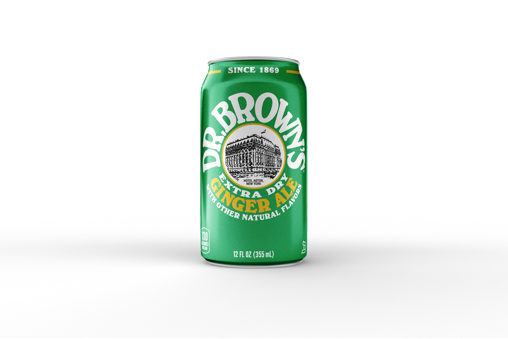 Green can of Dr. Brown's Ginger Ale