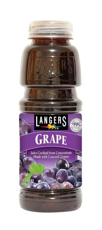 Bottle of grape juice with grape images