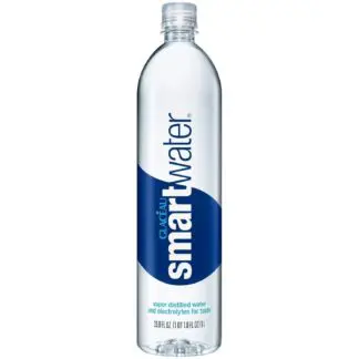 Smartwater bottle with blue label