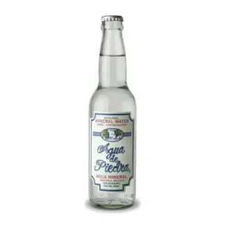 Glass bottle of mineral water