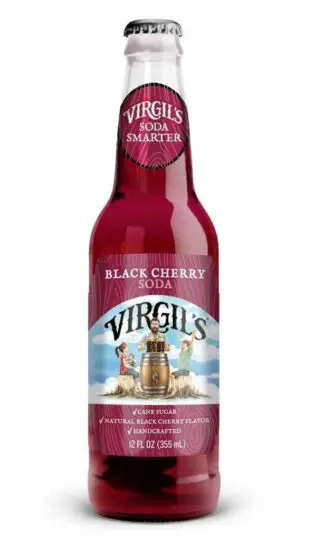 Black cherry soda bottle
