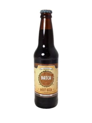 Root beer bottle with label