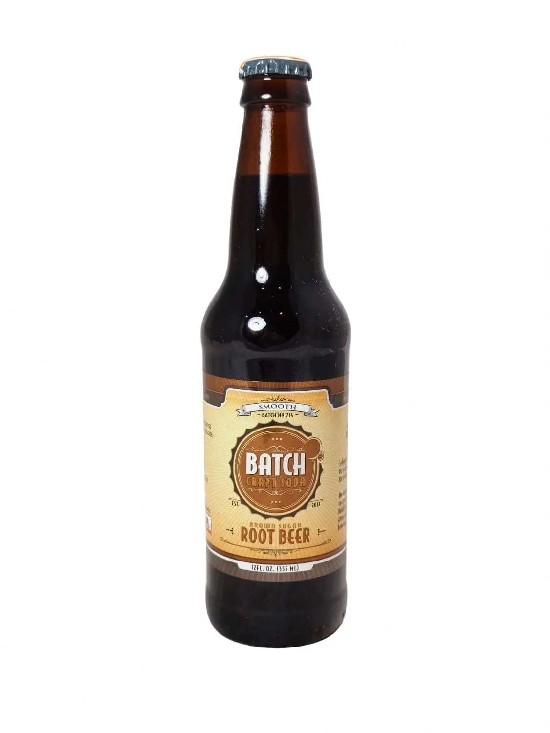 Root beer bottle with label