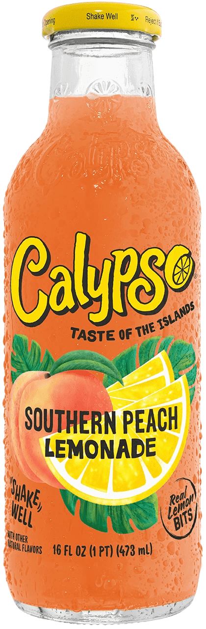 Peach lemonade with vibrant label design