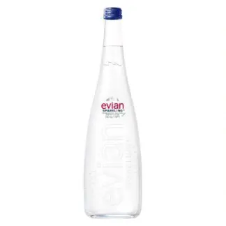 Elegant Evian bottle with blue cap