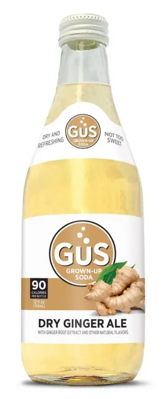 Ginger ale bottle with white label
