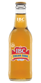 Glass bottle of IBC Cream Soda
