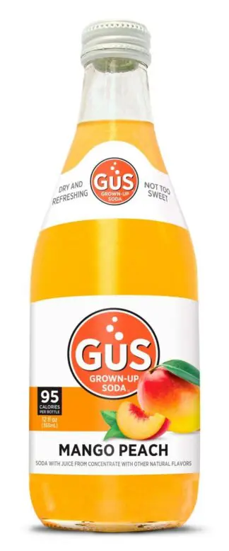 Mango peach flavored soda bottle
