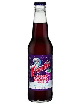 Frostie soda with grape flavor label