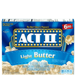 Microwave popcorn box with light butter flavor