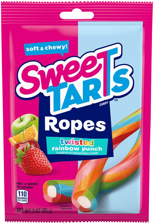 Twisted rainbow punch flavor candy