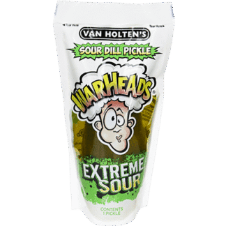 Warheads extreme sour pickle packaging