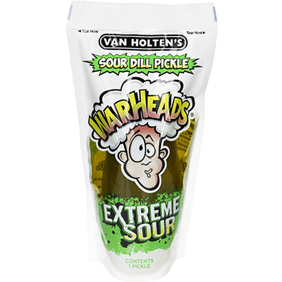 Warheads extreme sour pickle packaging