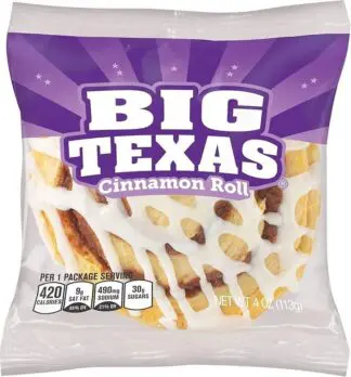 Packaged Big Texas cinnamon roll