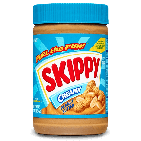Skippy creamy peanut butter jar