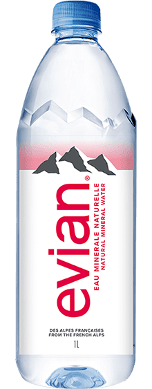 Evian mineral water from French Alps