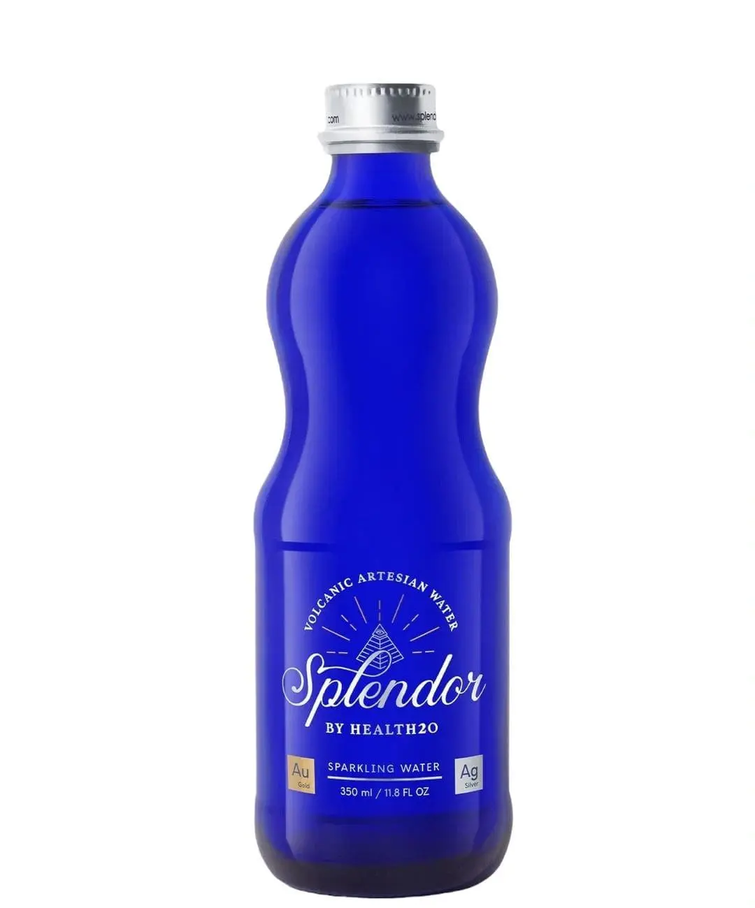 Blue sparkling water bottle design