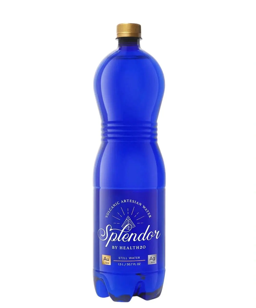 Splendor water in blue plastic bottle