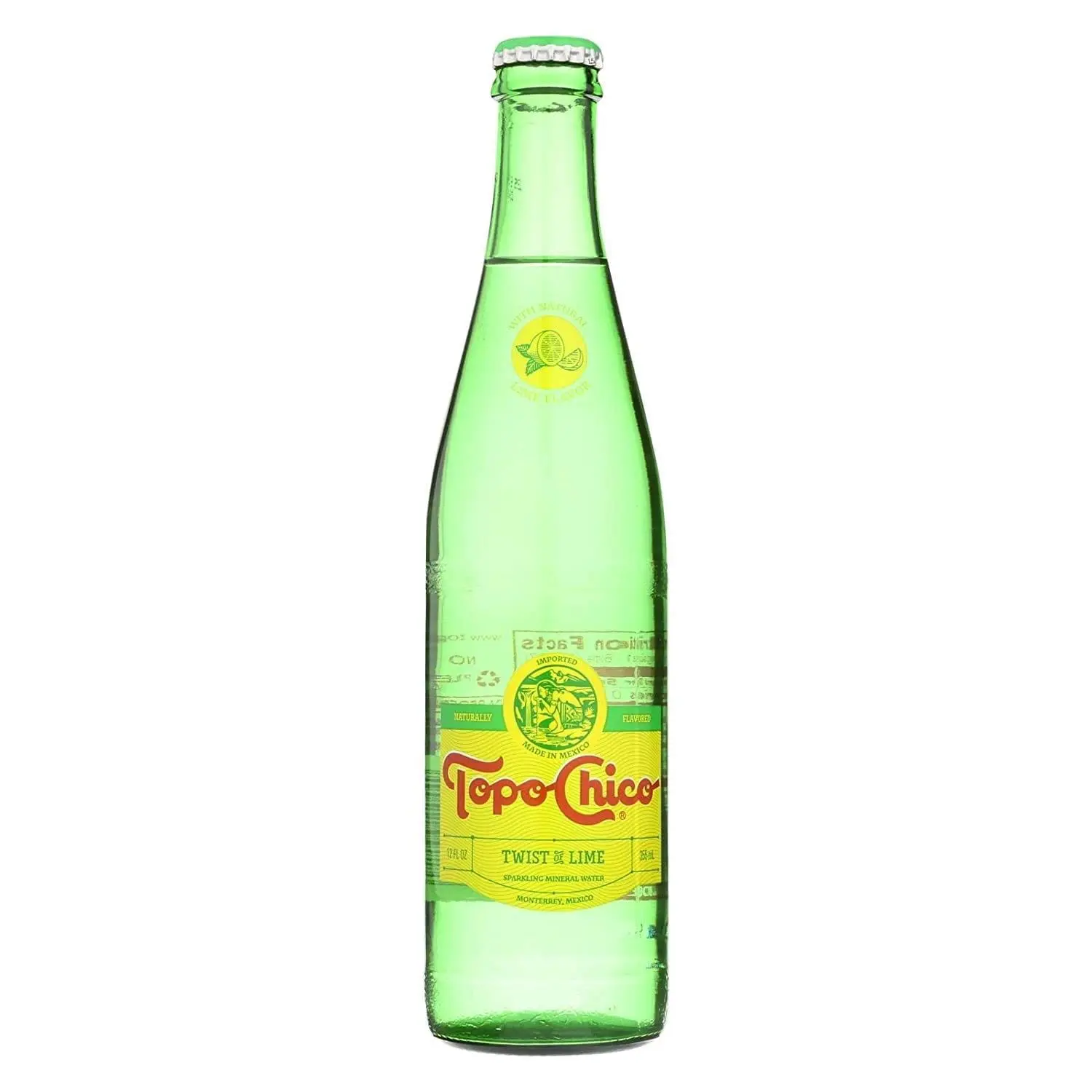 Sparkling water with lime twist