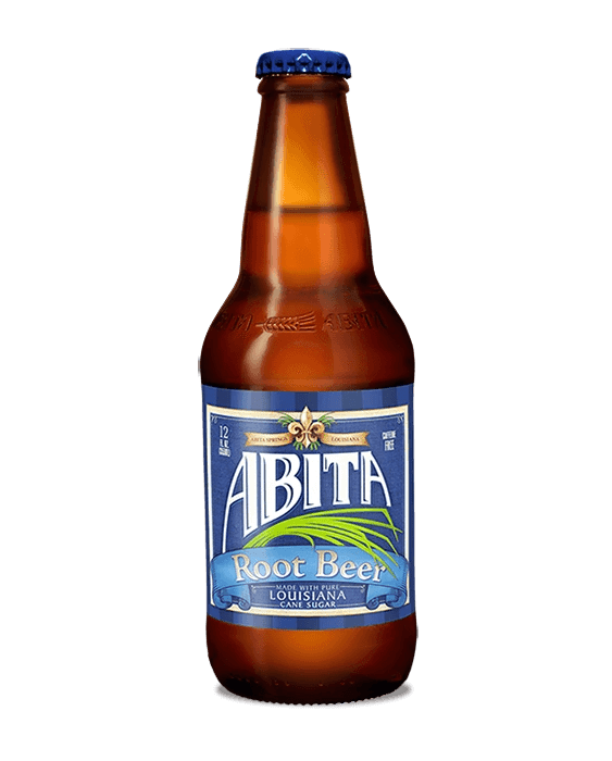 Louisiana root beer with blue label