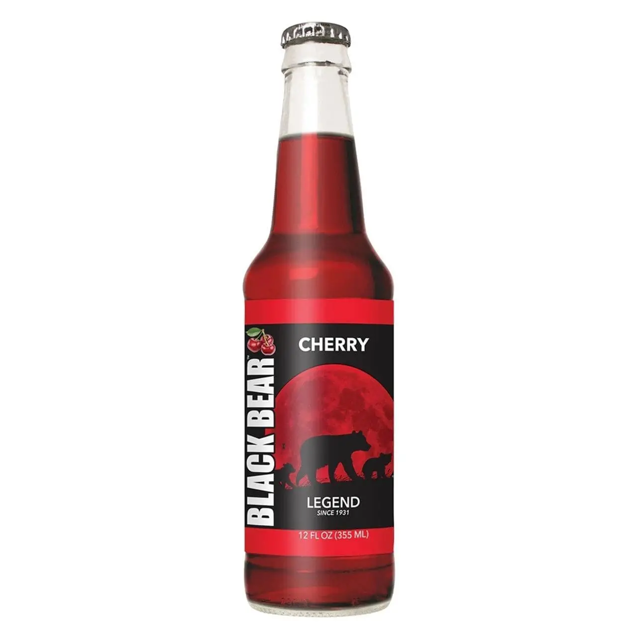 Red bottled cherry-flavored soda drink