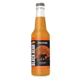 Orange soda bottle with bear design