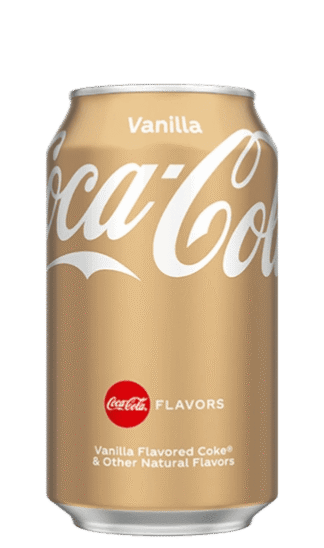 Gold can of Vanilla Coke