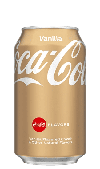 Gold can of Vanilla Coke