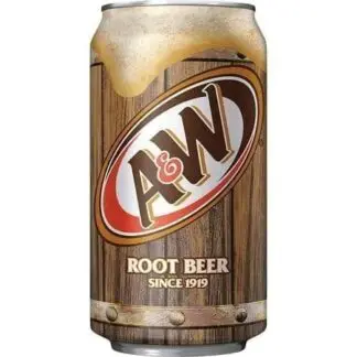 A&W Root Beer can with foam