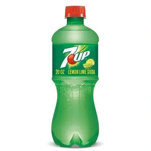 Lemon-lime flavored 20 oz soda bottle