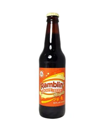 Ramblin' root beer on white background