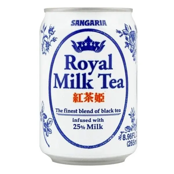 Sangaria milk tea beverage, floral accents