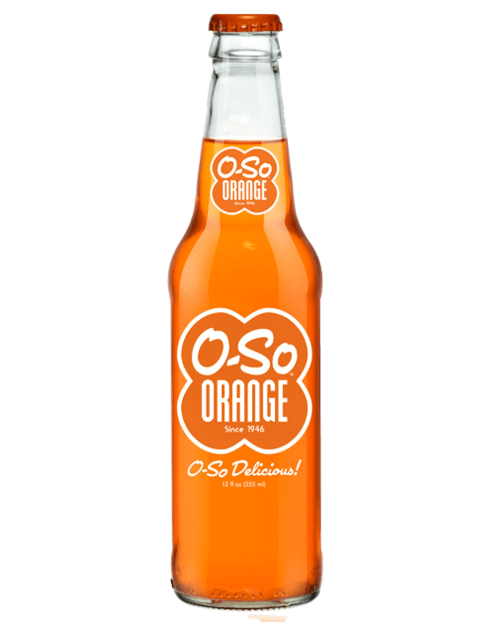 Orange soda bottle against black background