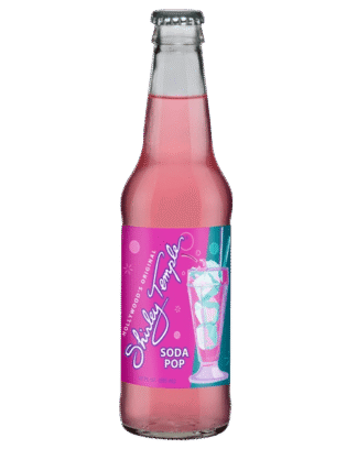 Pink Shirley Temple soda bottle