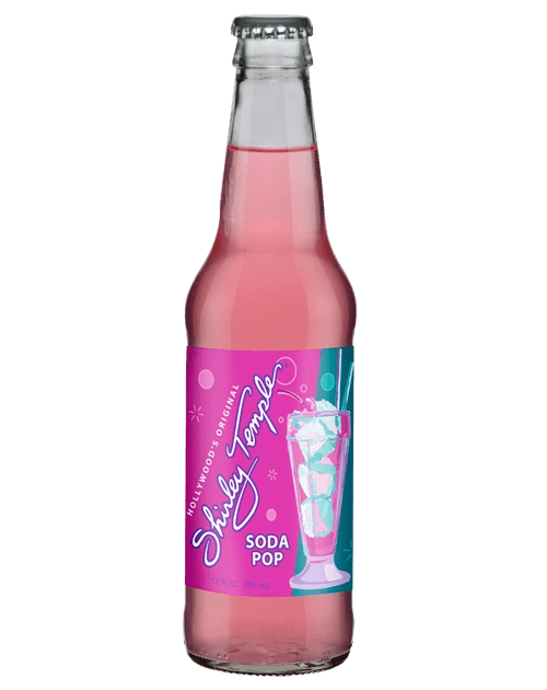 Pink Shirley Temple soda bottle