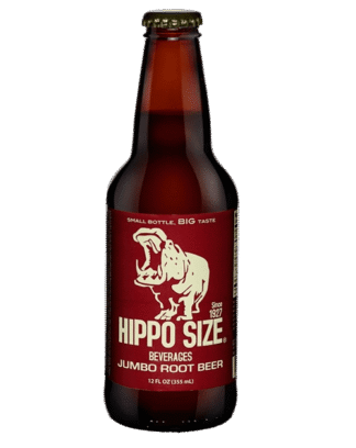 Jumbo root beer with hippo logo