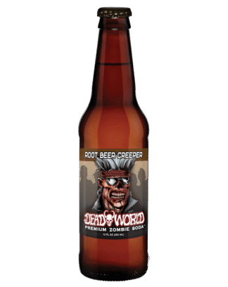 Dead World zombie-themed soda bottle