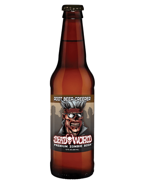 Dead World zombie-themed soda bottle