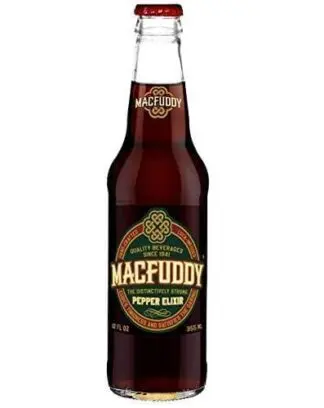 MacFuddy soda with vintage label design
