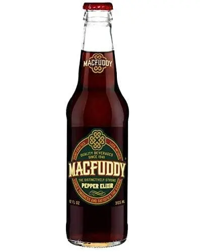 MacFuddy soda with vintage label design